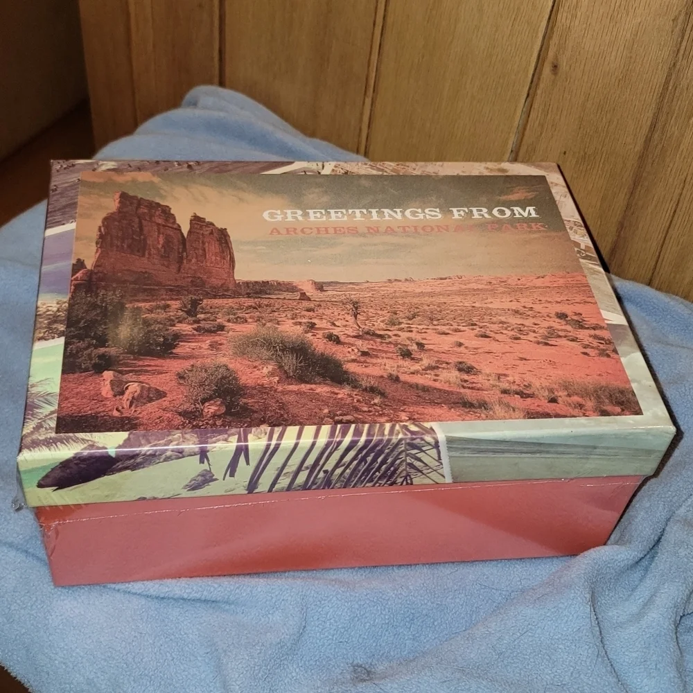 Greetings from Arches National Park Memory Box Photos Storage Label Bracket NOS